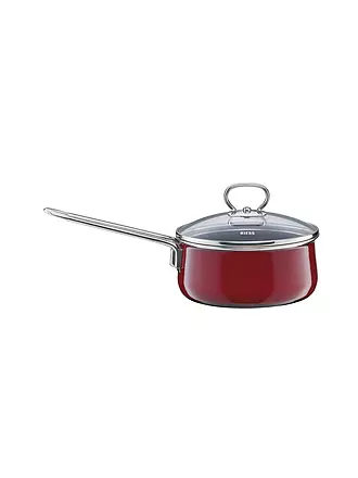 RIESS | Steilkasserolle mit Glasdeckel NOUVELLE 16cm/1l Rosso | 